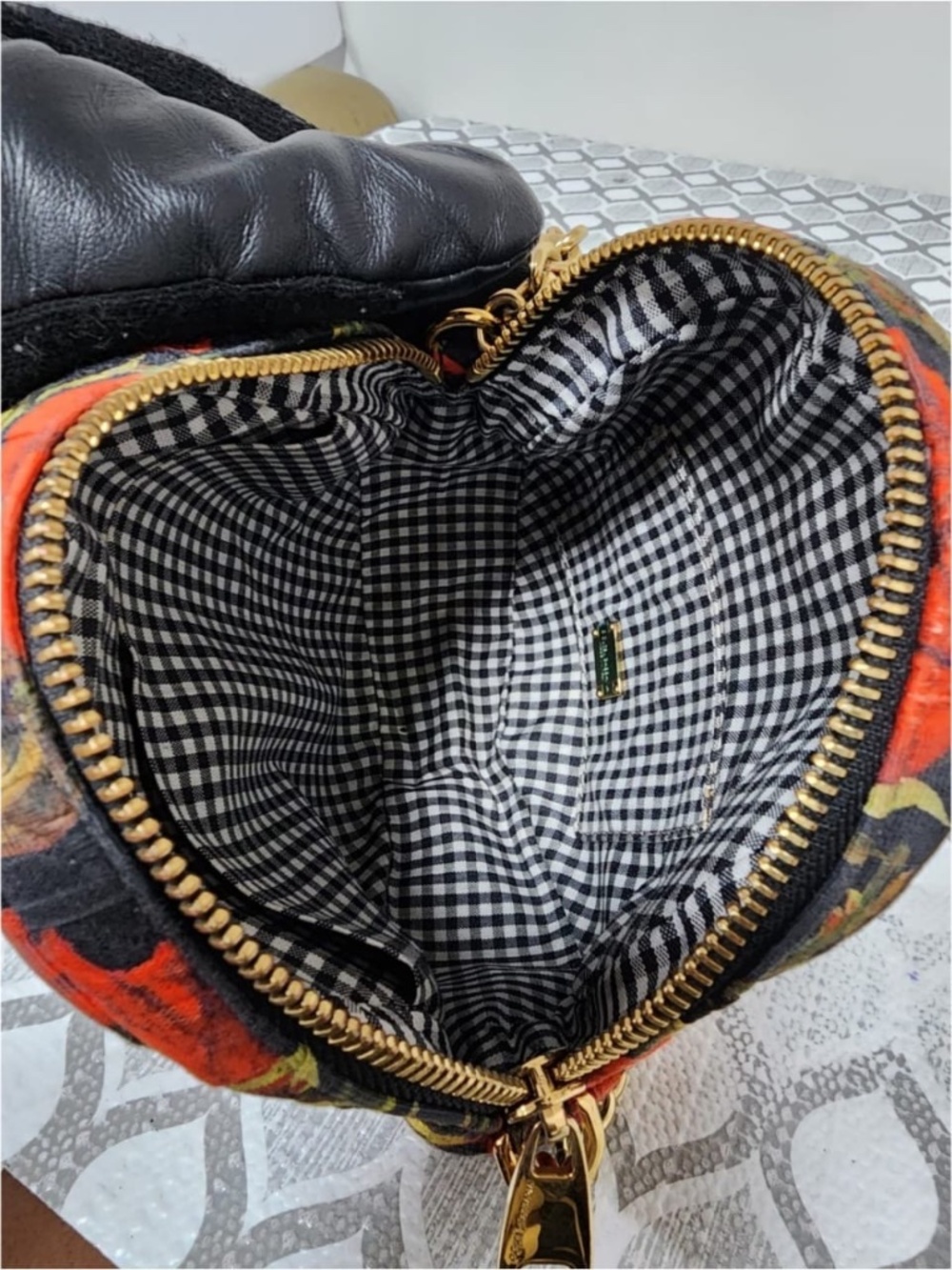 Authentic Dolce & Gabbana Floral Print Fabric Miss Glam Round Shoulder Bag Multi - Picture 10 of 12